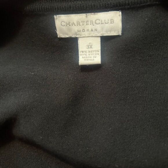 Charter Club Black V-neck button front cardigan, size 3X - Picture 4 of 4